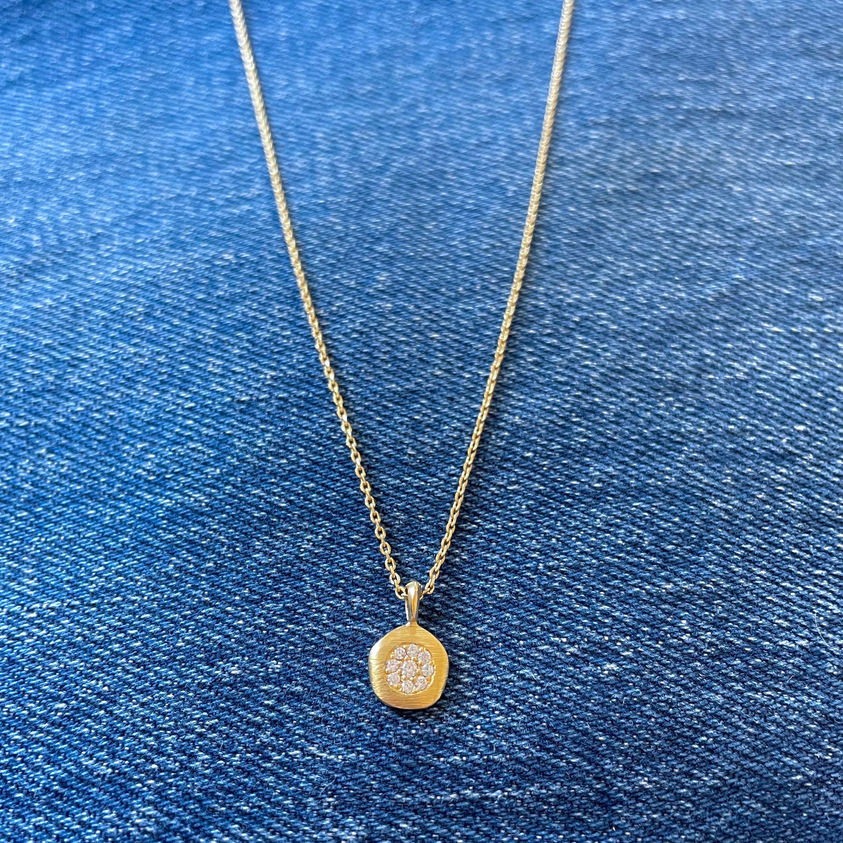 short gold plated necklace with small gold pendant hanka in layering necklace