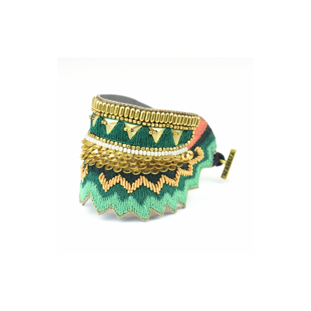embroidered green bracelet nahua maheswari bracelet