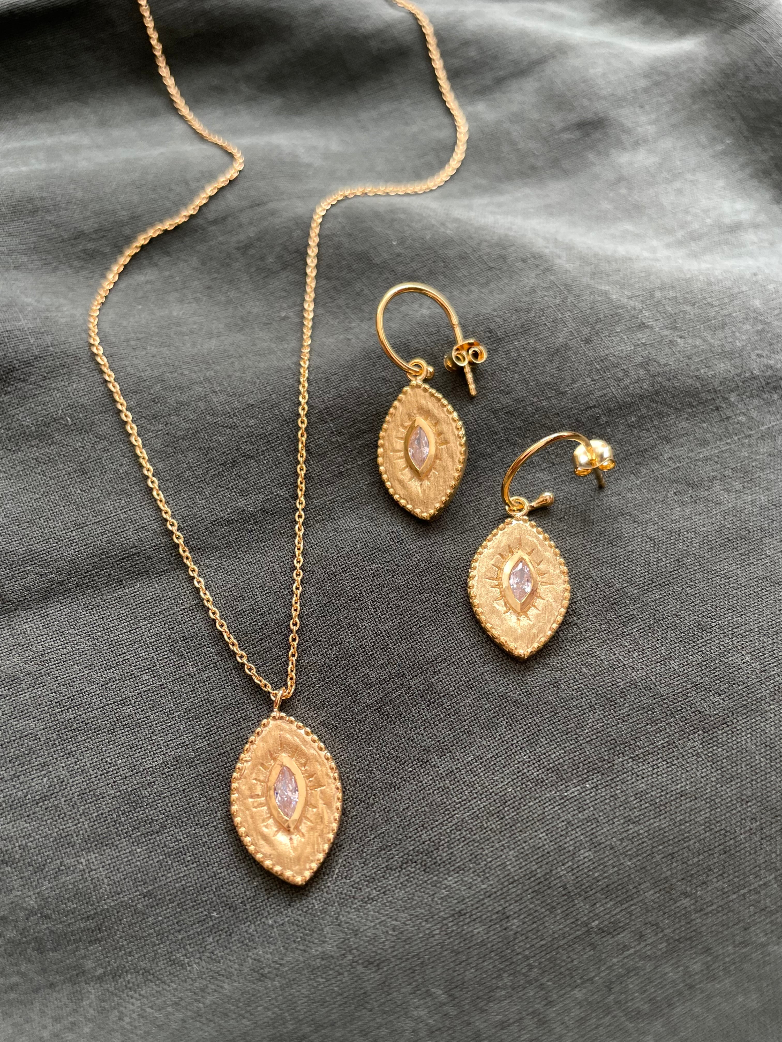 gold plated teardrop pendant necklace cubic white zirconia louise hendricks